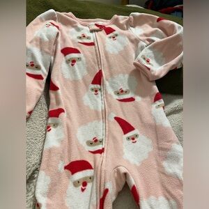Carter’s Pink Fleece Santa Clause Footie Pajamas